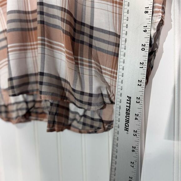 Blu Pepper Plaid Shirt Women’s Small NWT Fall Button V-Neck Pullover Cozy Cabin - Picture 5 of 8